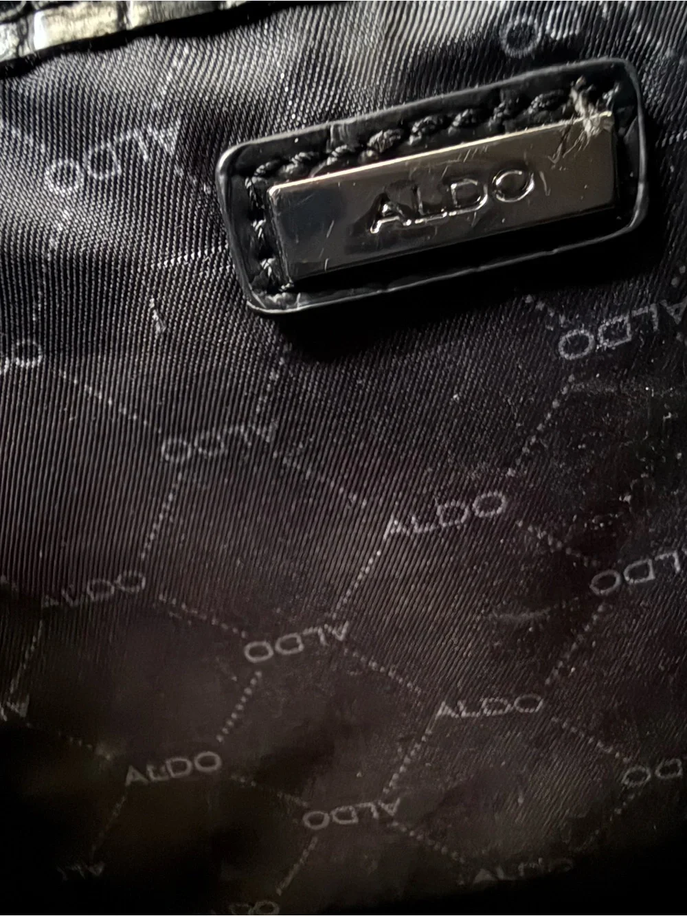 Aldo Black Croc-Embossed purse